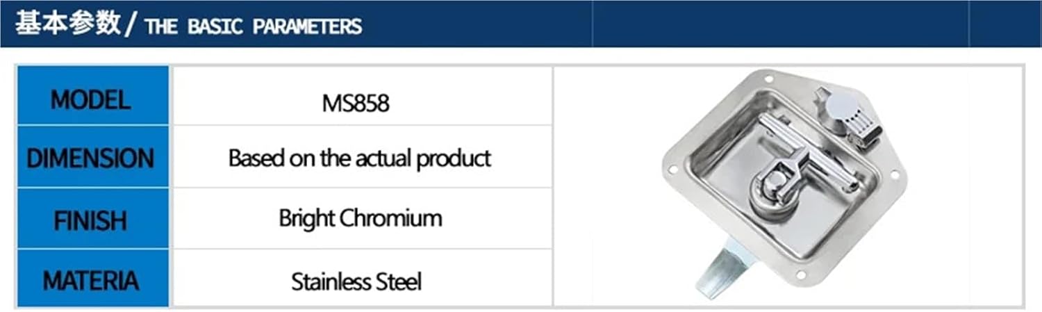 304 Stainless Steel Panel Lock T-Type Latch Box for Industrial Cabinet Heavy-Duty Equipment Special Vehicles Caravans(MS858-3)