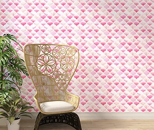 Image of DWELLSINDIA Light Pink Moroccan Boho Wallpaper for Wall Makeover | Self Adhesive Peel & Stick, Thick Textured Premium Paper | Waterproof, Scratch Resistant | Bedroom, Nursery & Living Room | 41x244 cm