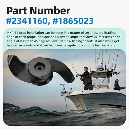 Sxkxm MKP-38 Prop Replacement for Minn kota Trolling Motor Propller, MKP-38 Weedless Wedge 2 Fits 4-1/2" Motor Diameter, 1865023 Replace 1378160 Prop Kit, Trolling Motor Replacement Parts by Sxkxm - Image 6