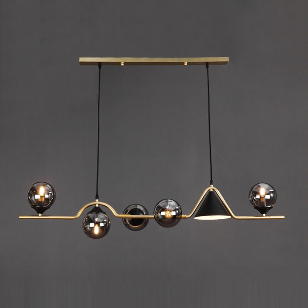 Suspension design en verre et fer au style nordique épuré pour une chambre à coucher moderne