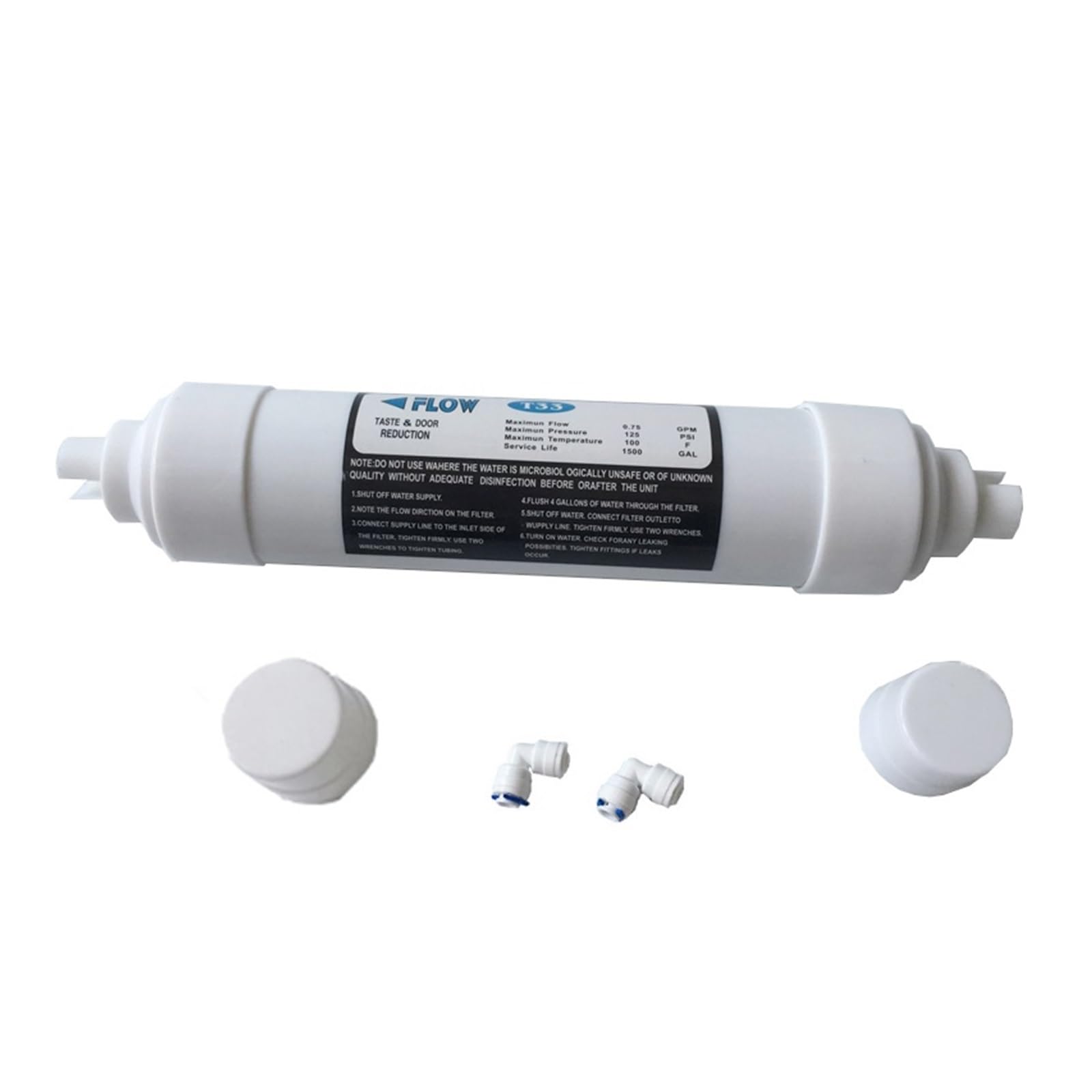 Connessione Rapida T33 da 10 Pollici con purificatore d'Acqua da 2 Pezzi, Cartuccia Filtro Acqua in Carbonio Cocco in Linea OSMOSI INVERSA(Classic1)