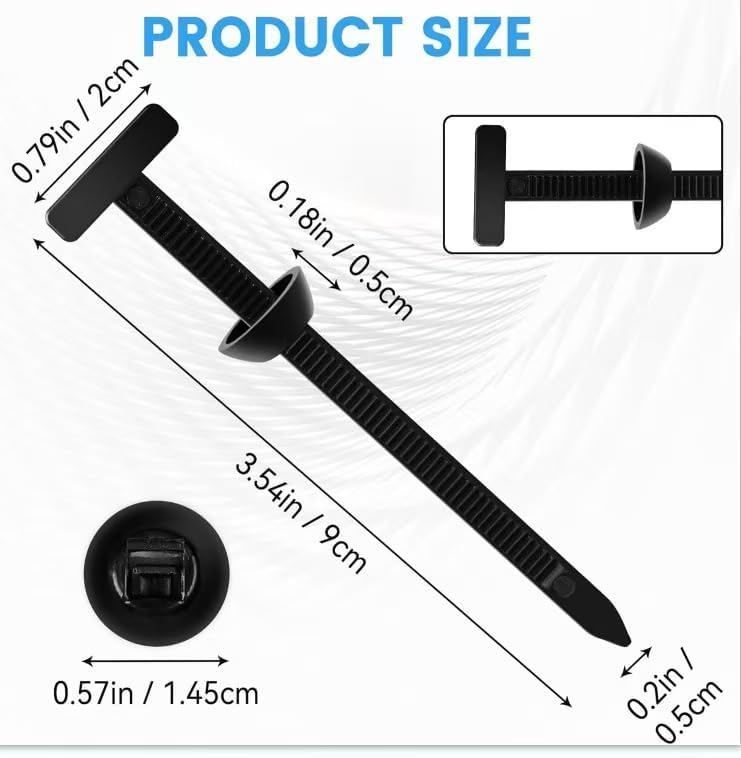 20Pcs Nylon Universal Cable Tie Buckle, Car Zip Ties Holder with Pin & Button Design, Plastic Rivet Zip Ties for Car Daily Repair 20 Pcs