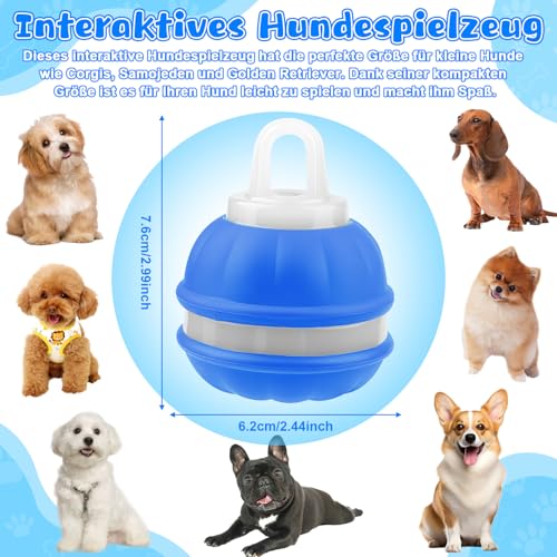 Interaktives Hundespielzeug, Interaktiver Spielball für Hunde, Interaktiver Spielball, Hundeball Elektrisch Ball mit Schwanz 3 Kauschnüren,Intelligente Hundespielzeug Ball für Kleine Hunde Welpen