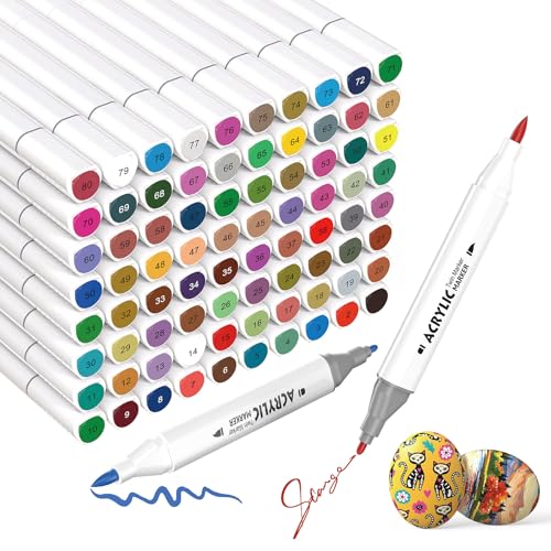 TOUCH AURORA 80 Colors Dual Tip Acrylic Markers paint pens for rocks