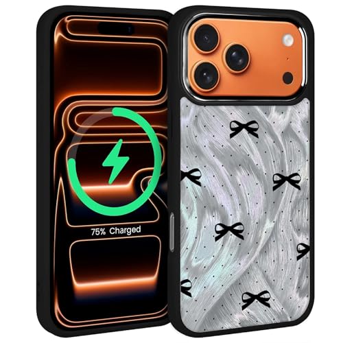 Coque iPhone 17 Pro Max MagSafe haut de gamme fine et élégante à motif ruban chic