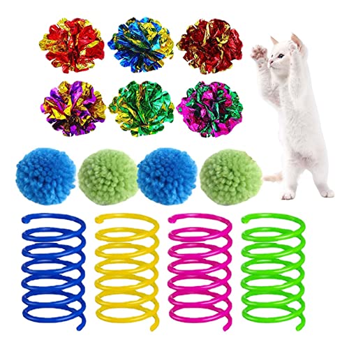brinquedos para gatos para ambientes internos – Brinquedos coloridos para gatinhos | Molas espirais