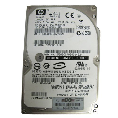 459512-002 Compaq 146Gb 10000Rpm 2 5Inch Sas Hotplug Hard Drive