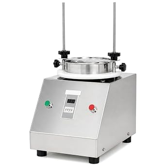 125W Electric Vibrating Screen Sieve Shaker Machine Lab Sifter with 304 Stainless Steel Body,1-7 Layer Sieves Capacity, Timer Function & Low Noise for Accurate Particle Separation in Food