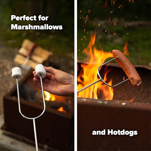 Coghlan's Camp Forks 6-Pack – 40" Solid Steel, Marshmallow Sticks with Wooden Handles | Heavy-Duty Camping Essentials for Fire Pit Roasting, BBQ Grilling & Outdoor Cooking by Coghlan's - Image 3