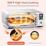 Beelicous Pro 19QT Digital 8-in-1 Air Fryer Toaster Oven, 550°F Flavor-Lock Tech, Flip Up & Away Capability, 40+ Recipes, Airfryer Countertop Oven Combo, 4 Accessories, Fit 13" Pizza, Stainless Steel - Image 4