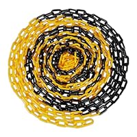 Relaxdays Absperrkette, 20 m, Kunststoff, Absperrung Baustelle, Parkplatz, Warteschlangen, Kunststoffkette, schwarz/gelb