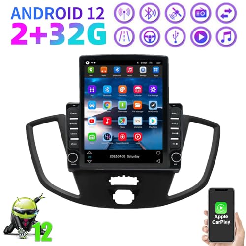 Rádio estéreo de carro Android 13 para rádio F//o/r/d Transit Custom 2013-2019, tela sensível ao toq