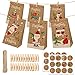 Gxhong Calendario Dell'avvento Kraft Sacchetti Regalo di Carta, Calendario Avvento con 1-24 Adesivi numerici & Clip in Legno, Scatole Regalo di Natale per Bambini Decorazioni Feste