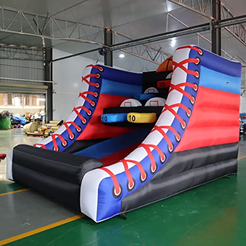 Vinfgoes Inflatable Basketball Hoop Shot Inflatable Party Basketball Game | 10' L X 13' W X 10' H | With 5 Hoops, 4 Balls, Air Blower, Stakes For Birthday Parties, Lawn Games, School Events #TOP2