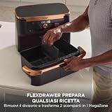 Ninja Foodi FlexDrawer Air Fryer 2 Compartiments, 10,4L, Noir/Cuivre - 4