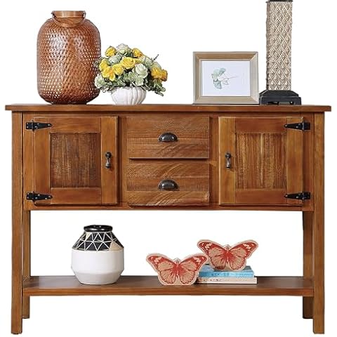 LKTART Console Table with Storage Drawers and Shelves Cover
