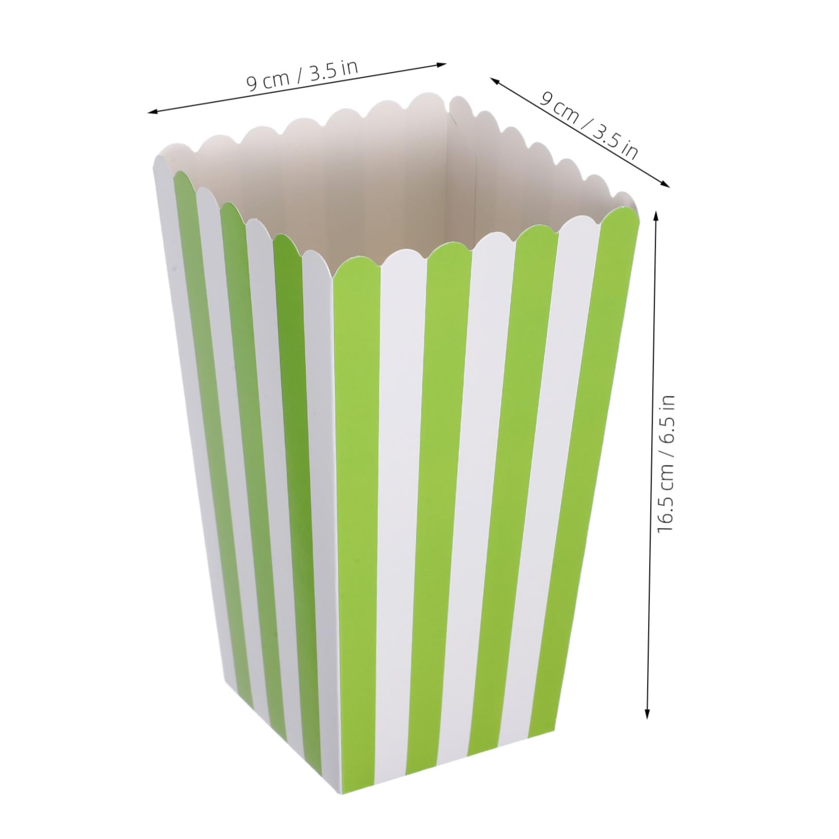 COLLBATH 40 Grün Gestreifte Popcornschachteln aus Papier Einfach Stapelbar und Multifunktional für Karnevalspartys und Snacks Wie Kekse und Bonbons