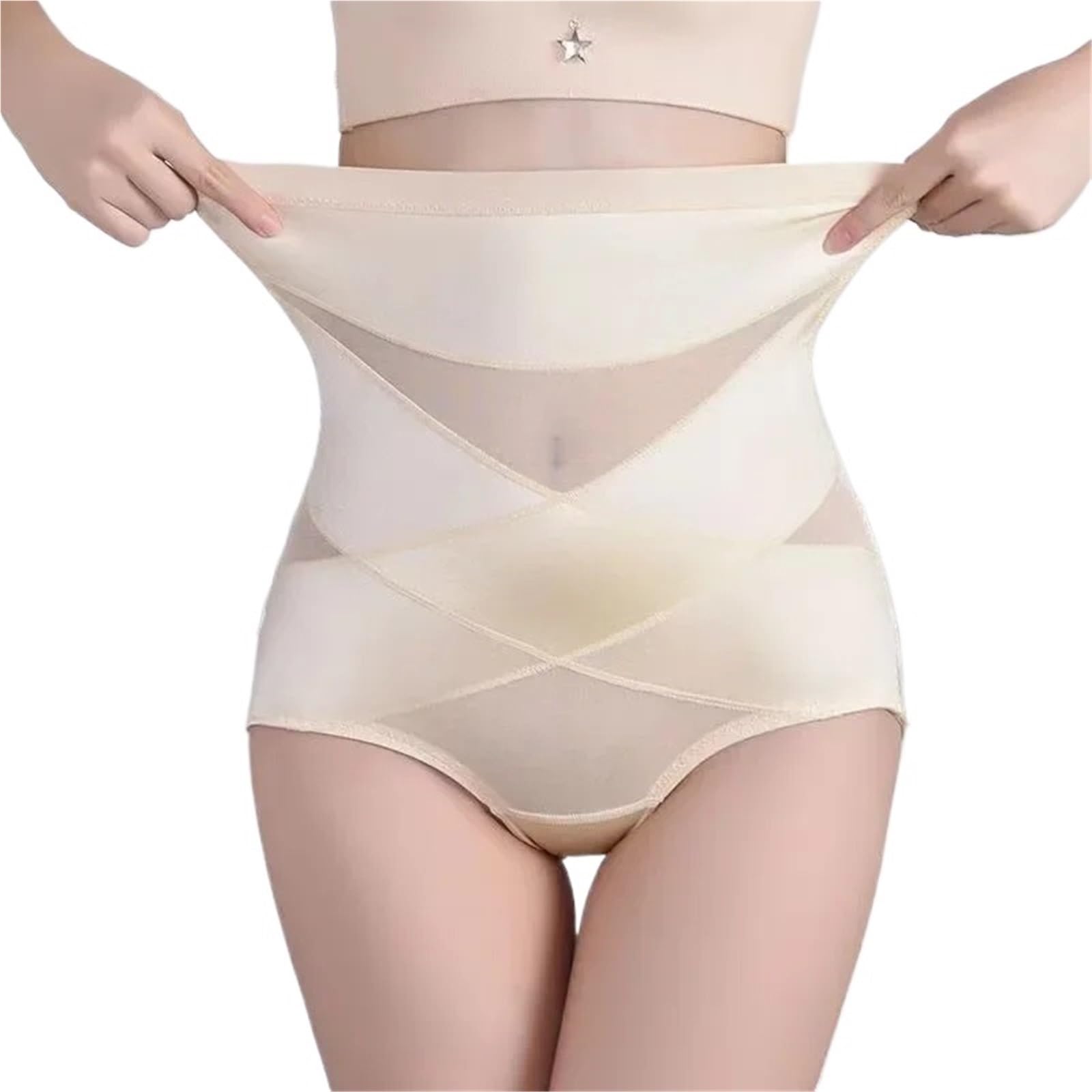 Mujer Bodies Moldeadores 2 uds Mujeres Levantador de glúteos Shapewea Briefsr Control de Barriga Mujer Alta Cintura Entrenador Bodyshaper Bragas corsé Abdomen(Beige,L 48-57kg)