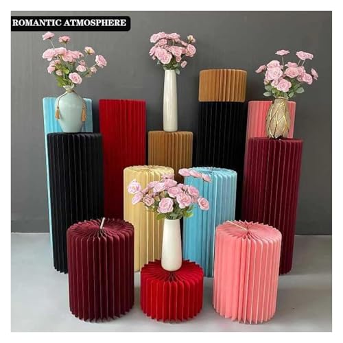 Colonnes romaines empilables avec support cylindrique sur piédestal pour décorations - 3