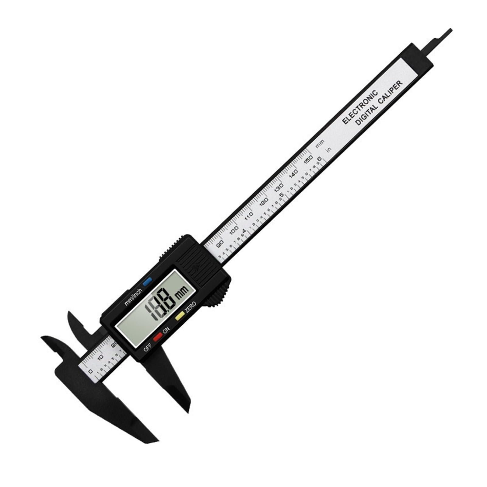 Suwmiarki z noniuszem 150mm elektroniczna suwmiarka cyfrowa z włókna węglowego noniusz Pachometr cyfrowy mikrometr narzędzia pomiarowe(Black)