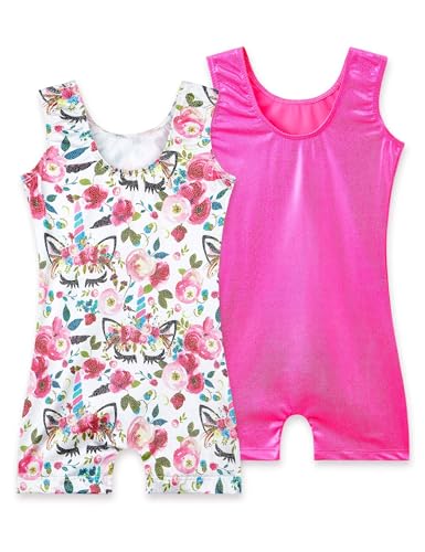 Image of 2 Pack Leotard for Girls Gymnastics Sparkly Sleeveless Unitards