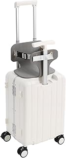 Carry-On Underseat Luggage with Wheels Airline Approved,18 inch Expandable Rolling Suitcase,Carry On Luggage with USB Port, Cup Holder, and Password Lock,for Business Travel (White-20)