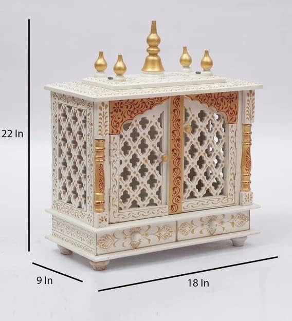 Pooja Mandir en bois pour ranger vos objets de dévotion - 2
