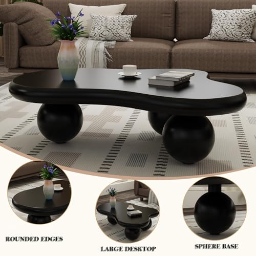 Table basse nuage en bois avec pieds robustes au design irrégulier unique - 5
