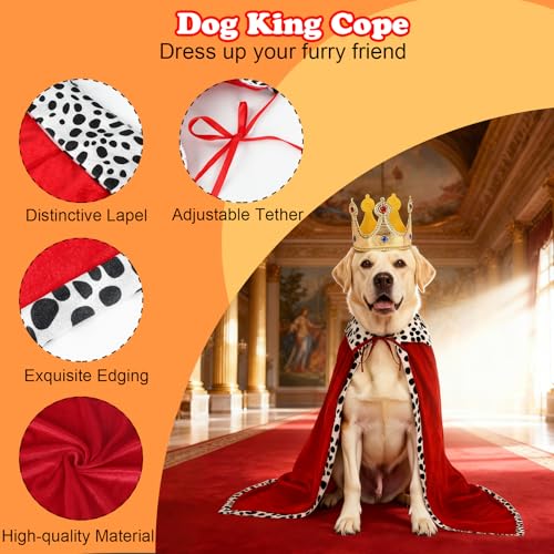 Disfraz Capa Rey para Perro Grande Talla L Rojo miniatura 3