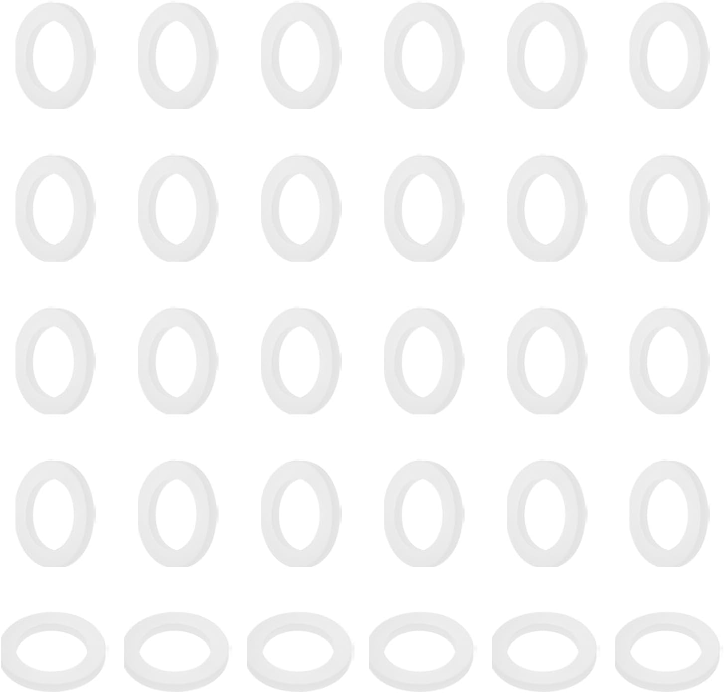 PATIKIL Silicone Flat Washer 20 x 31 x 3mm (ID x OD x Thickness), 30 Pieces Silicone Rubber Spacer Faucet Sealing Gasket for Garden Hose Pipe Plumbing Faucet Washers Replacement, White