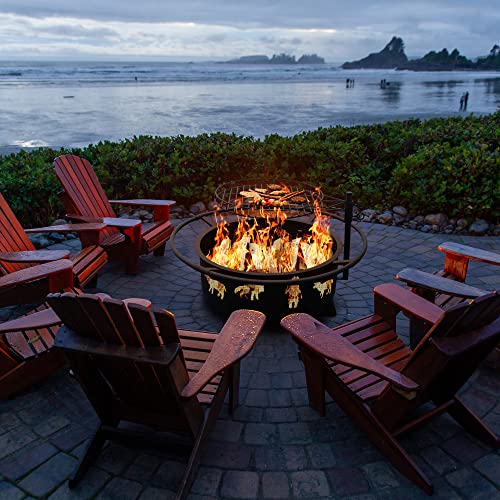 Funberry Fire Pits For Outside,Outdoor Fire Pits With Grill,Wood Burning Fire Pit,30 Inch Firepit With Spark Screen,Log Grate,Poker #TOP6