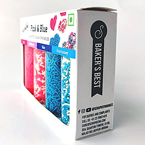 Image of Serapheena Sugar Sprinkles - Pink and Blue, 100g | Cakes and Cupcakes Decoration Kit