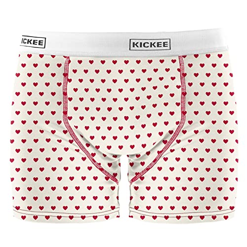 KICKEE Full of Hearts Men’s Underwear, Silky Soft and Comfy Fitted Underwear - Main Image