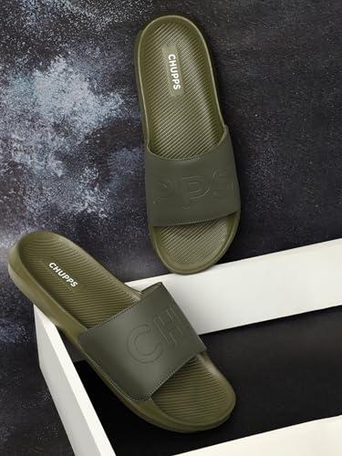 Image of CHUPPS Pure Black Drift Orthopedic Slippers | Soft Footpharma Footbed | Breathable Ventilation Holes | Lightweight Flip Flops | Anti-Skid Chappals for Everyday For Mens