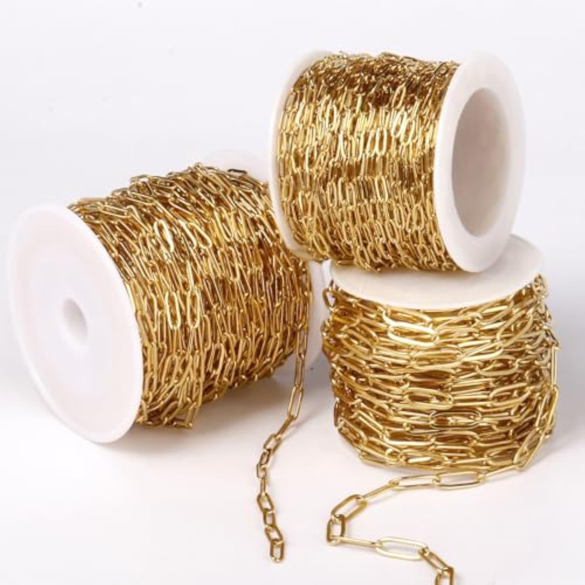 Stainless Steel Paperclip Chains for Jewelry Making, Bulk Set
