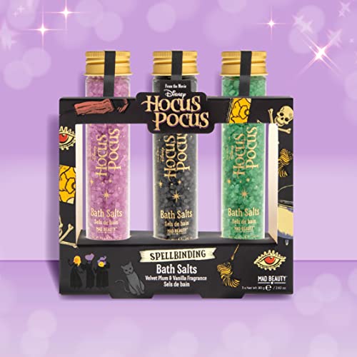 Mad Beauty Disney Hocus Pocus Bath Salts Test Tubes (Trio), Velvet Plum & Vanilla Scented, Full Body Care, Relax & Unwind, Self-Care, Great Gift #TOP2