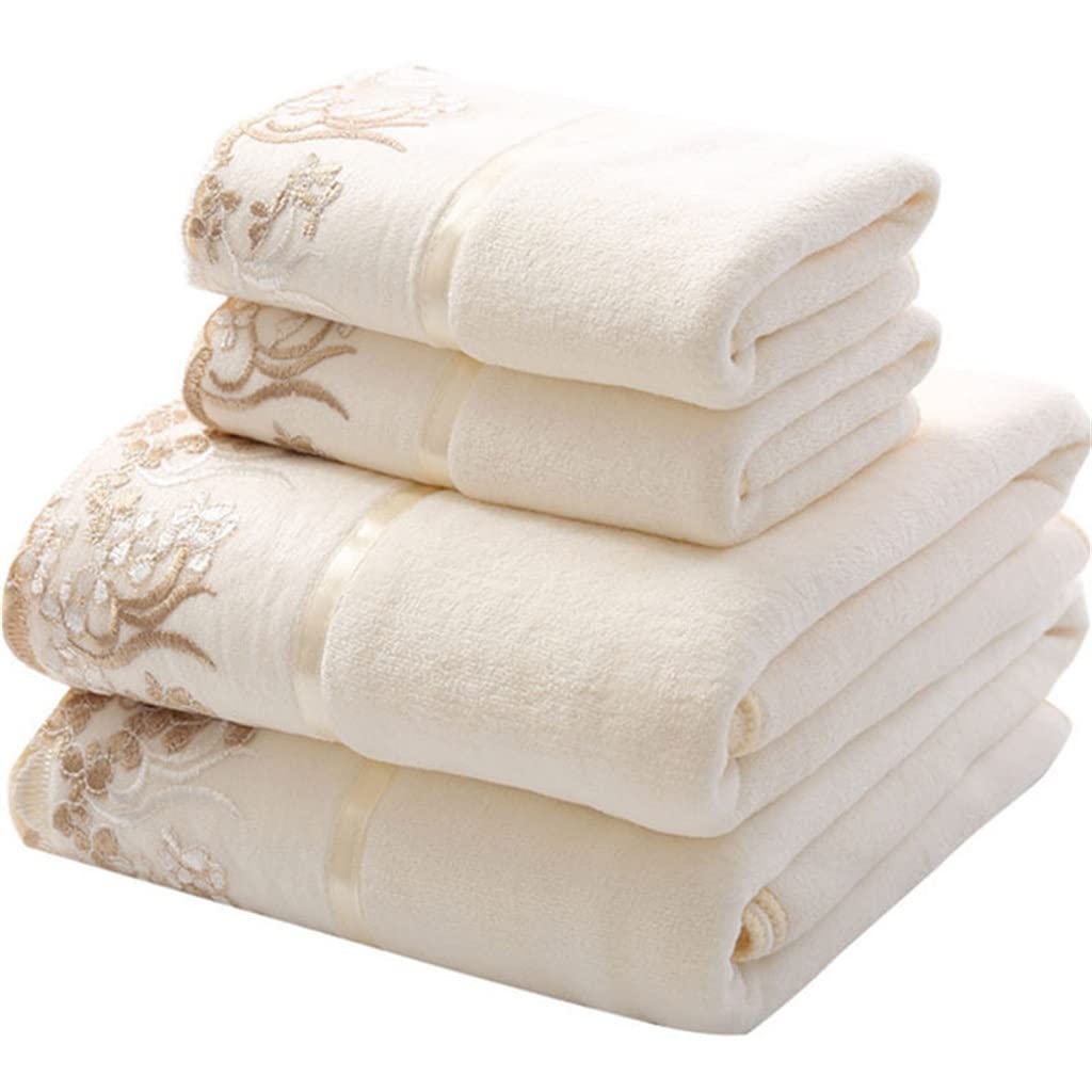 Lace Embroidered Bath Towel Set Microfiber for Adults Colourful Tree Bathroom Face Bath Towels Quick Dry Family Set