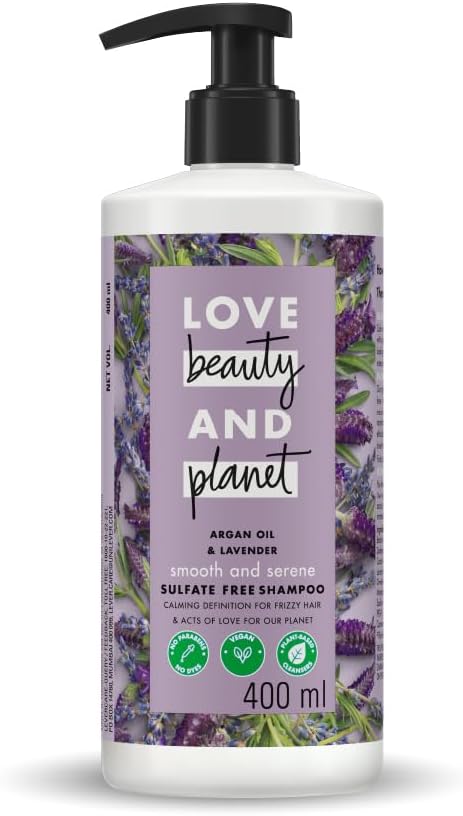 & Smoothening Shampoo 400 ml, with Natural Argan Oil & Lavender Aroma, Paraben Free Shampoo for Dry Frizzy Hair