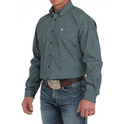 Cinch Mens Black Print Long Sleeve Shirt