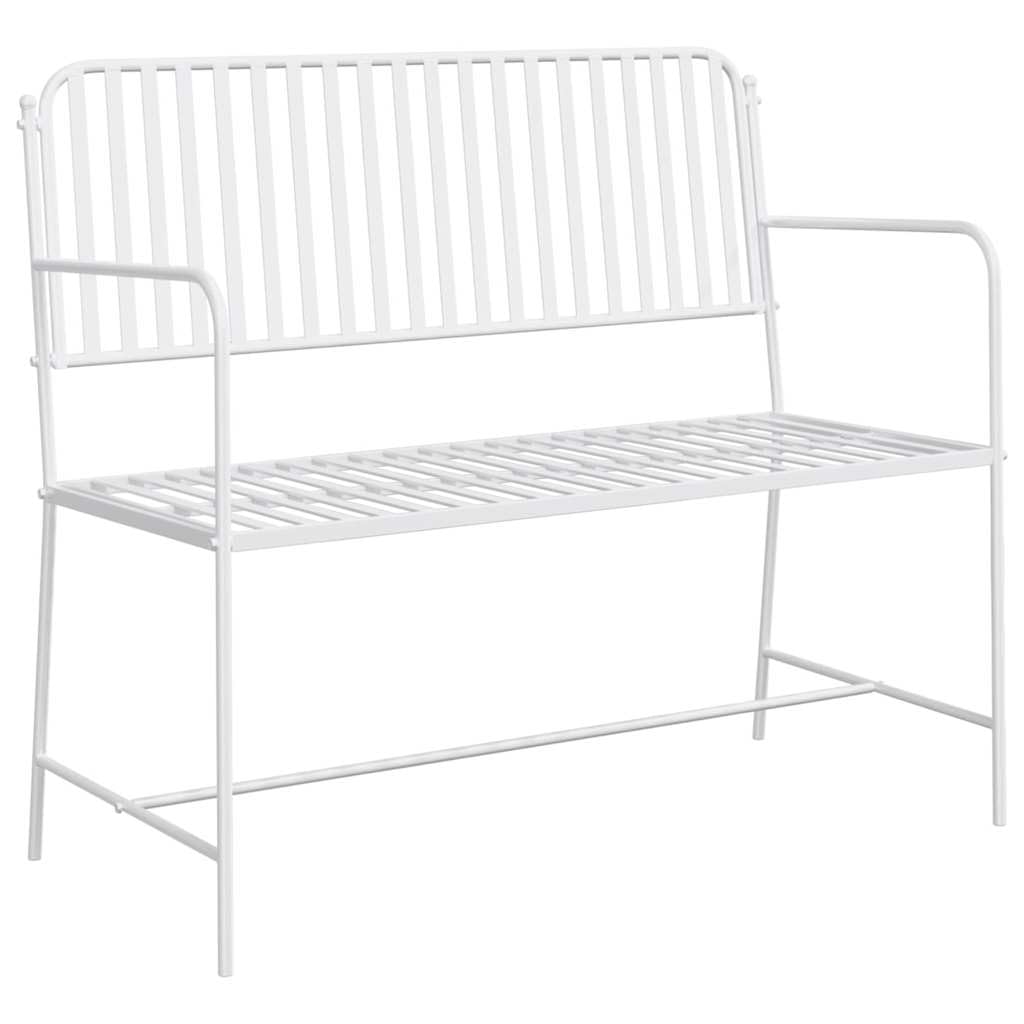 vidaXL Panchina da Giardino Bianco Puro 103,5 x 51,5 x 90 cm Acciaio, Giardino e terrazza, mobili Moderni da Esterno, panchina contemporanea, 2 posti, Stile per Il Tuo Deck
