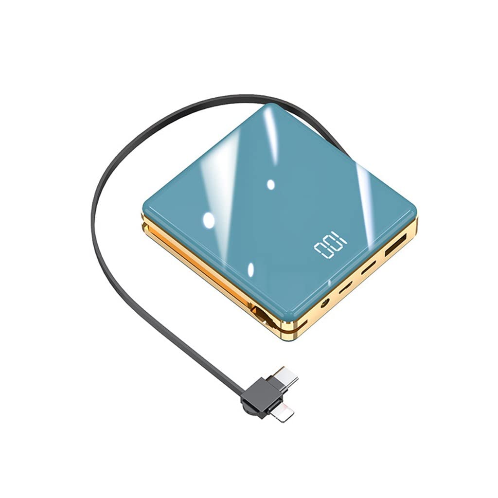JJJ Kreatywny mini powerbank 3 w 1 z własnym kablem 20 000 mAh ładowarka przenośna do szybkiego ładowania (kolor: szary, rozmiar: 10 000 mAh)