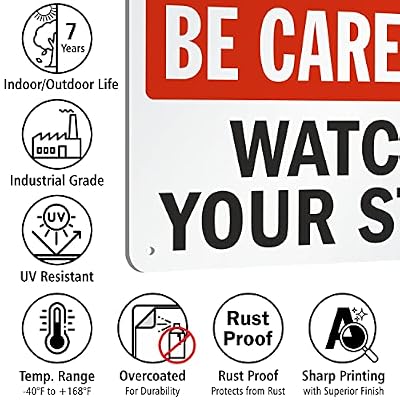 SmartSign Be Careful - Watch Your Step Sign | 7 x 10 Aluminum