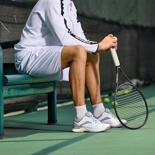 Image of FitVille Men's Wide Pickleball Shoes All Court Tennis Shoes with Arch Support for Plantar Fasciitis