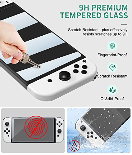 Rapell Glass Screen Protectors Compatible With Nintendo Switch Oled - Premium Tempered Glass Screen Protector Twin Pack [2X Screen Guards - 0.33Mm] For 6.2 Inch Tablet Screen On Switch Oled Console #TOP1