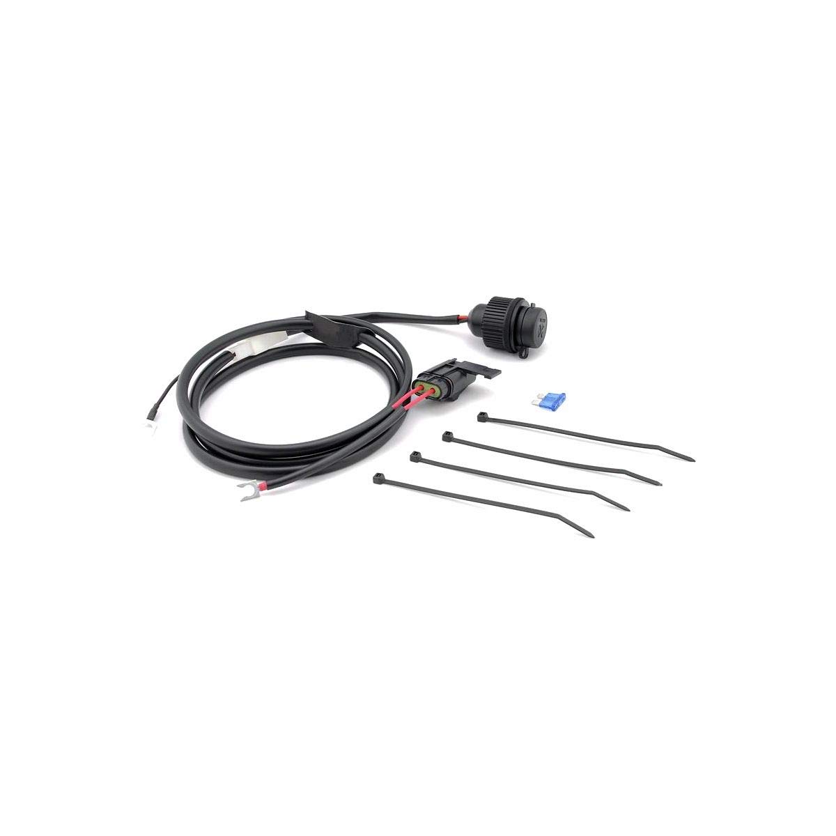 Cigarette lighter socket with cable harness SW-​MOTECH Water-​resistant. Cable 160 cm length. 12 V.