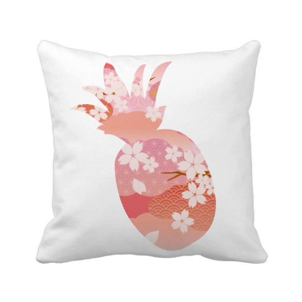 Coussin Fleurs de Cerisier Rose Nuages Ananas carré pour décoration lit et canapé