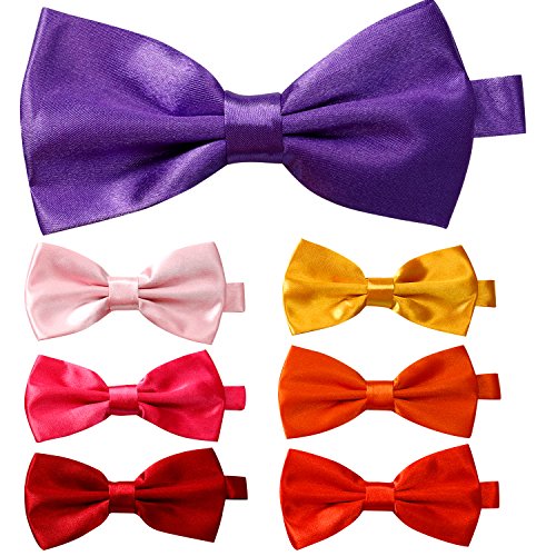 Dandiao 20 Pcs Elegant Pre-Tied Bow Ties Formal Tuxedo Bowtie Set With Adjustable Neck Band,Gift Idea For Men And Boys, Medium #TOP1
