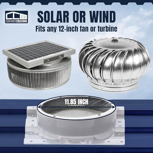 image for AdaptAIR Roof Turbine Vent (2 Pack) 12 inch Roof Vent Adapter - Design