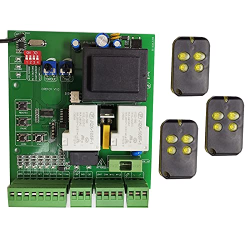 Motor de puerta corrediza, Puerta De Placa De Circuito Controlador De Motor Tarjeta Electrónica For Puerta Corredera Abridor De 110V O 22 0V AC Modelo(3 remote)
