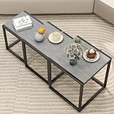 Design peu encombrant : le lot de 3 tables basses est conçu avec 3 hauteurs différentes, qui peuvent facilement correspondre à différents types de meubles, tels que le lit et le canapé. Les tables gigognes peuvent être séparées ou empilées ensemble, selon vos préférences et vos besoins, ce qui permet d'économiser de l'espace et de s'organiser facilement.